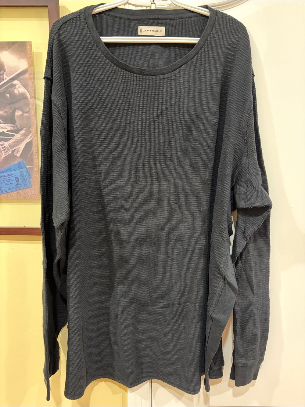 Lucky Brand Charcoal Waffle Long-Sleeve Tee